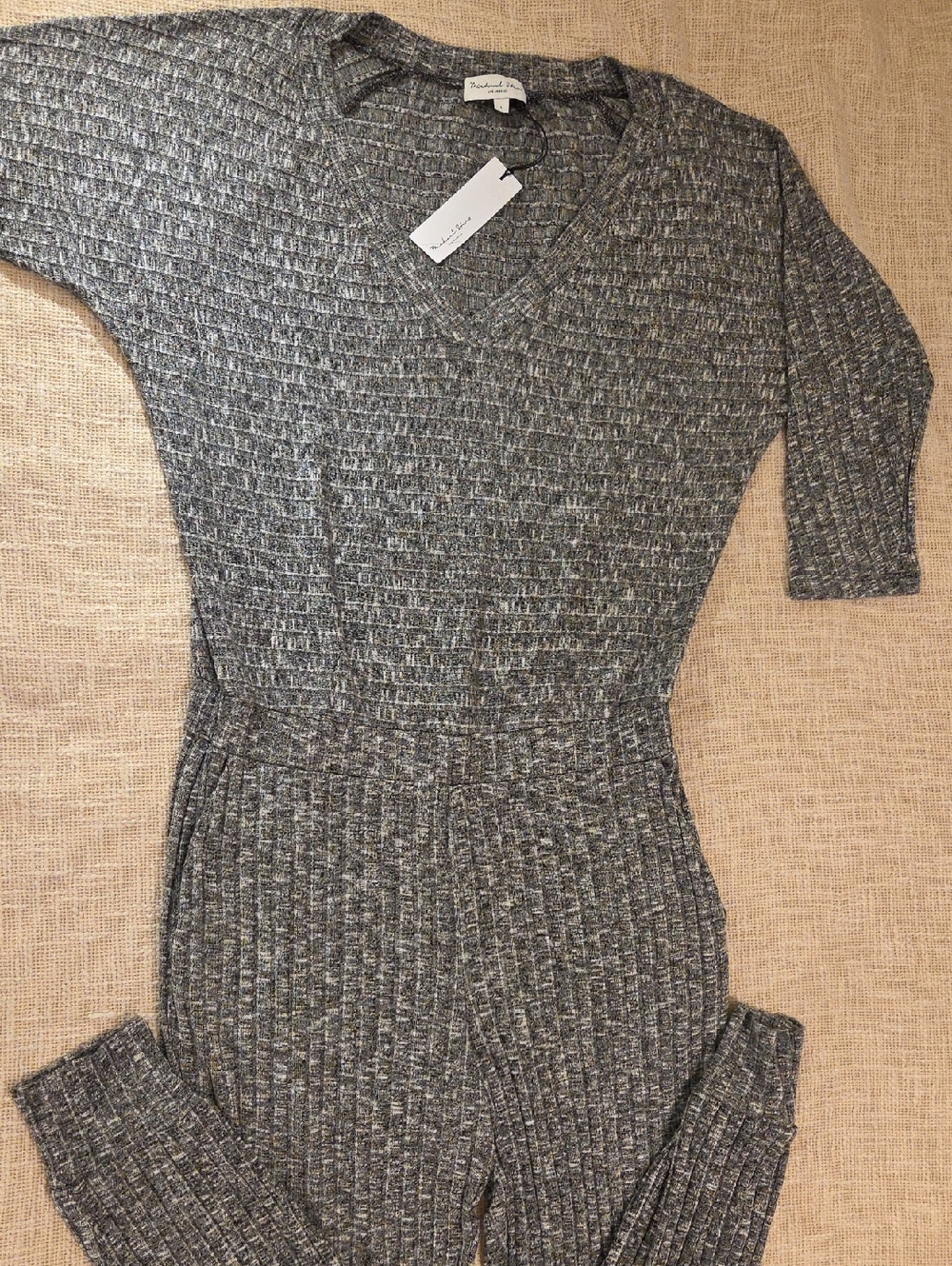Michael Stars Gray Ribbed Jumpsuit